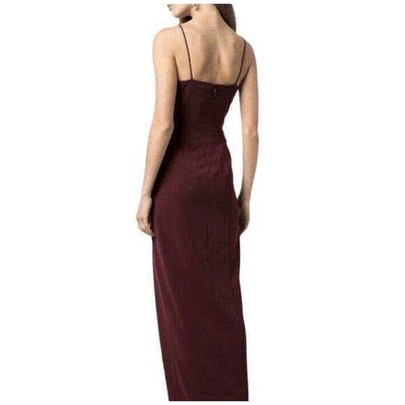 NEW Jay Godfrey Harrah Side Slit Maxi Dress Gown In Wine Maroon Size 8 - Picture 5 of 9